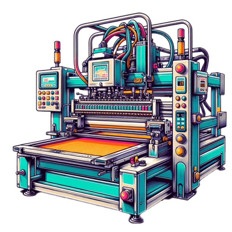 5 automatic screen printing presses and 2 manuals