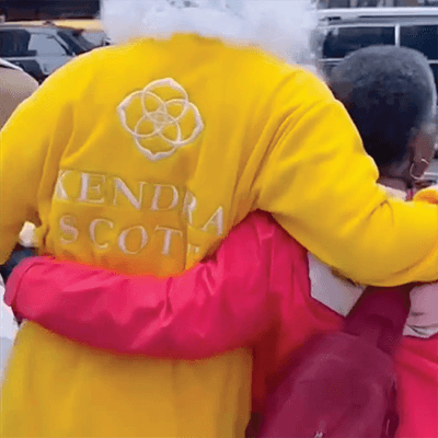 Kendra Scott Embroidered Yellow Santa Suits